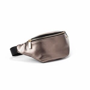 new Kensie ★ Logo Belt Sling Shoulder Bag ★ Metallic Metal ★ Hands Free Travel